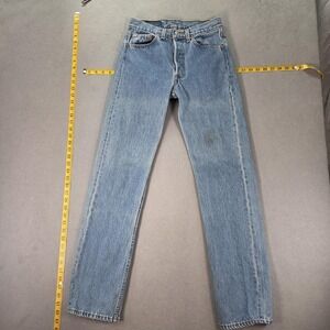 VTG Levis 501 Jeans Mens Light Wash Straight Button Fly USA Fits 26x31